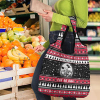 Fa La La La Snowman Tree Xmas Christmas Grocery Bag Xmas Holiday Patterns - Wonder Print Shop