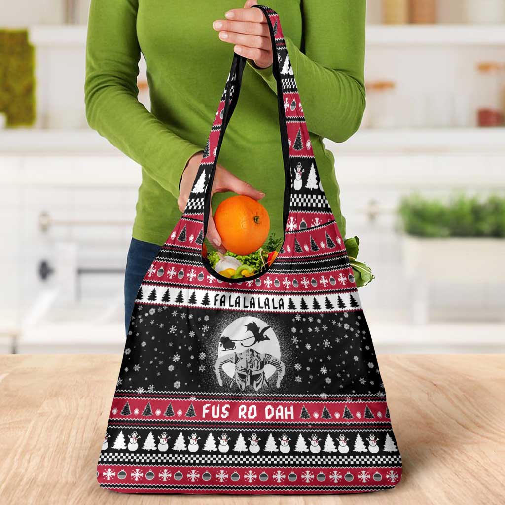Fa La La La Snowman Tree Xmas Christmas Grocery Bag Xmas Holiday Patterns - Wonder Print Shop