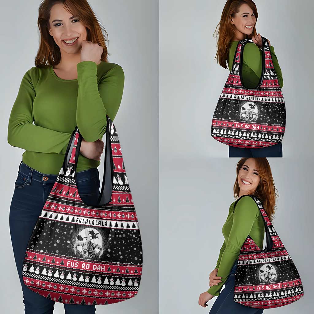 Fa La La La Snowman Tree Xmas Christmas Grocery Bag Xmas Holiday Patterns - Wonder Print Shop