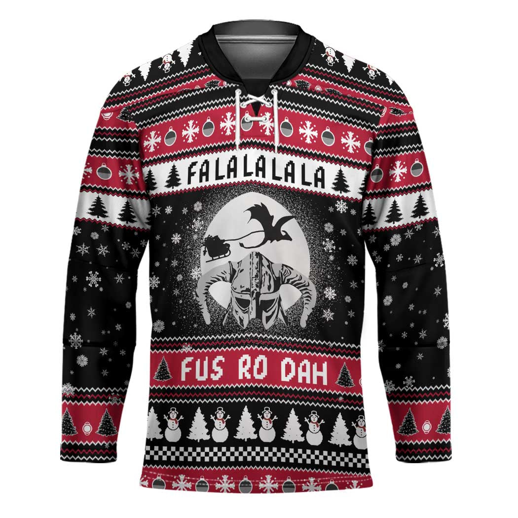 Fa La La La Snowman Tree Xmas Christmas Hockey Jersey Xmas Holiday Patterns - Wonder Print Shop