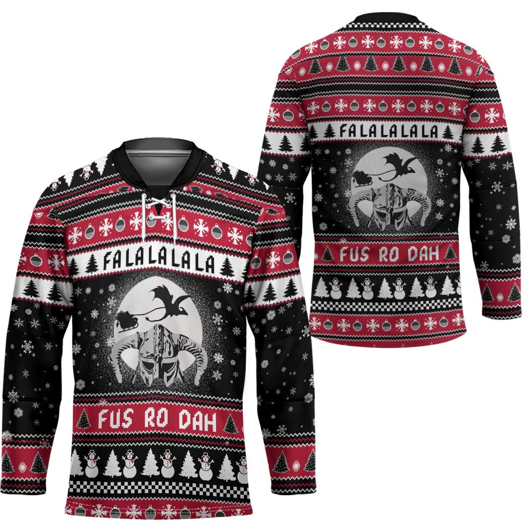 Fa La La La Snowman Tree Xmas Christmas Hockey Jersey Xmas Holiday Patterns - Wonder Print Shop