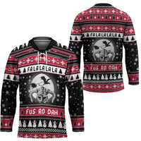 Fa La La La Snowman Tree Xmas Christmas Hockey Jersey Xmas Holiday Patterns - Wonder Print Shop