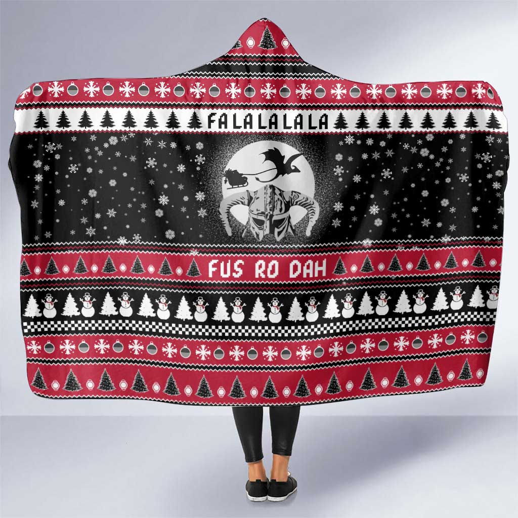 Fa La La La Snowman Tree Xmas Christmas Hooded Blanket Xmas Holiday Patterns - Wonder Print Shop