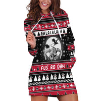 Fa La La La Snowman Tree Xmas Christmas Hoodie Dress Xmas Holiday Patterns - Wonder Print Shop