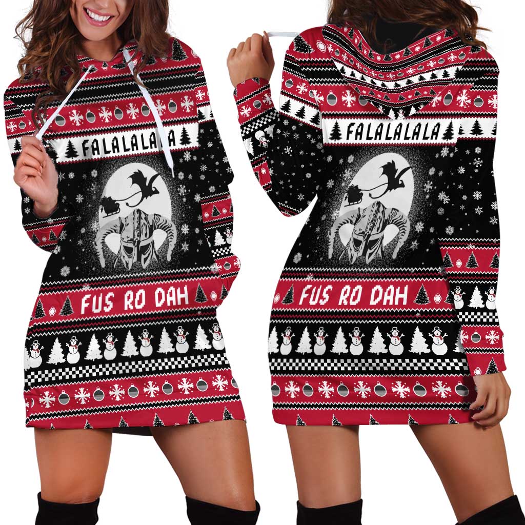 Fa La La La Snowman Tree Xmas Christmas Hoodie Dress Xmas Holiday Patterns - Wonder Print Shop