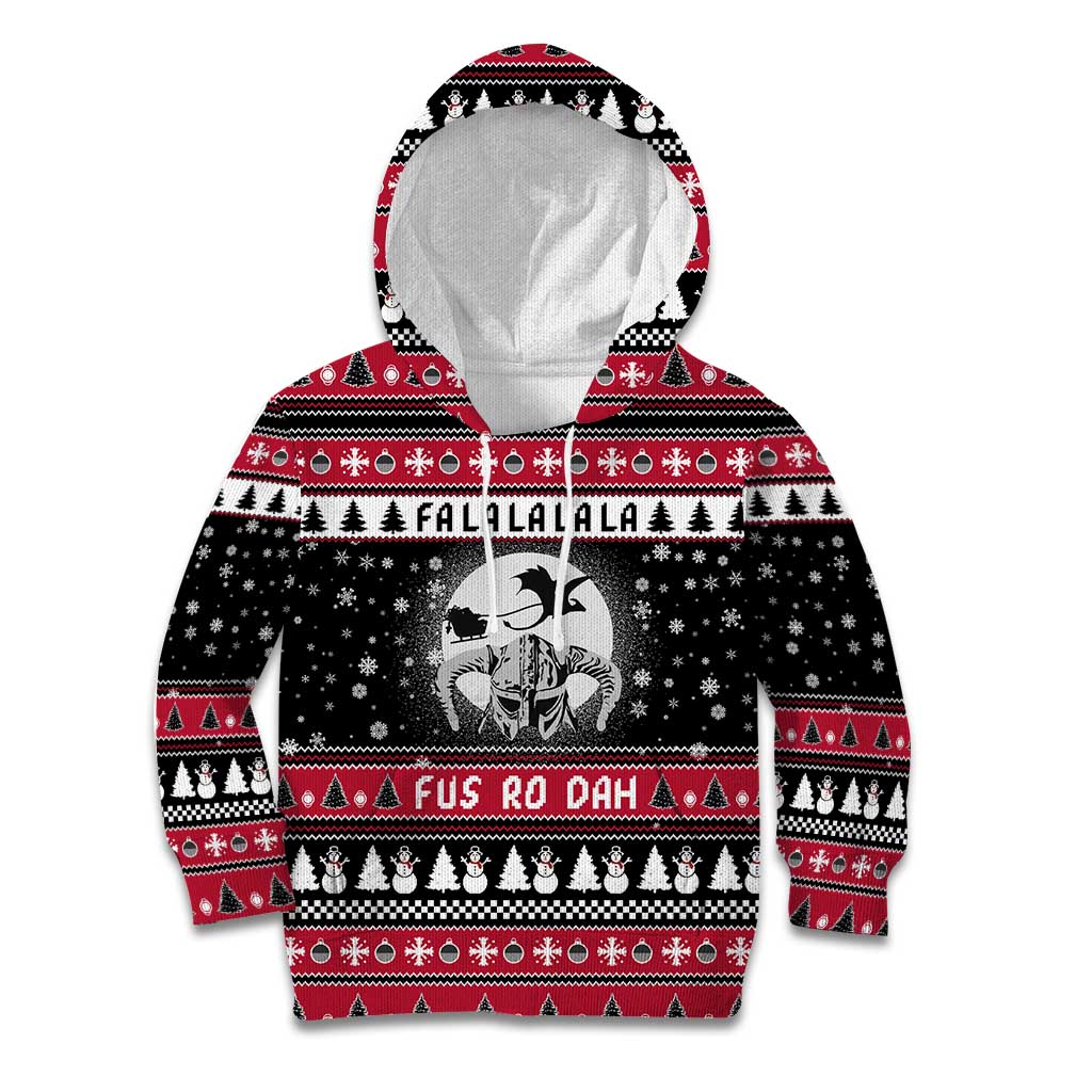 Fa La La La Snowman Tree Xmas Christmas Kid Hoodie Xmas Holiday Patterns - Wonder Print Shop