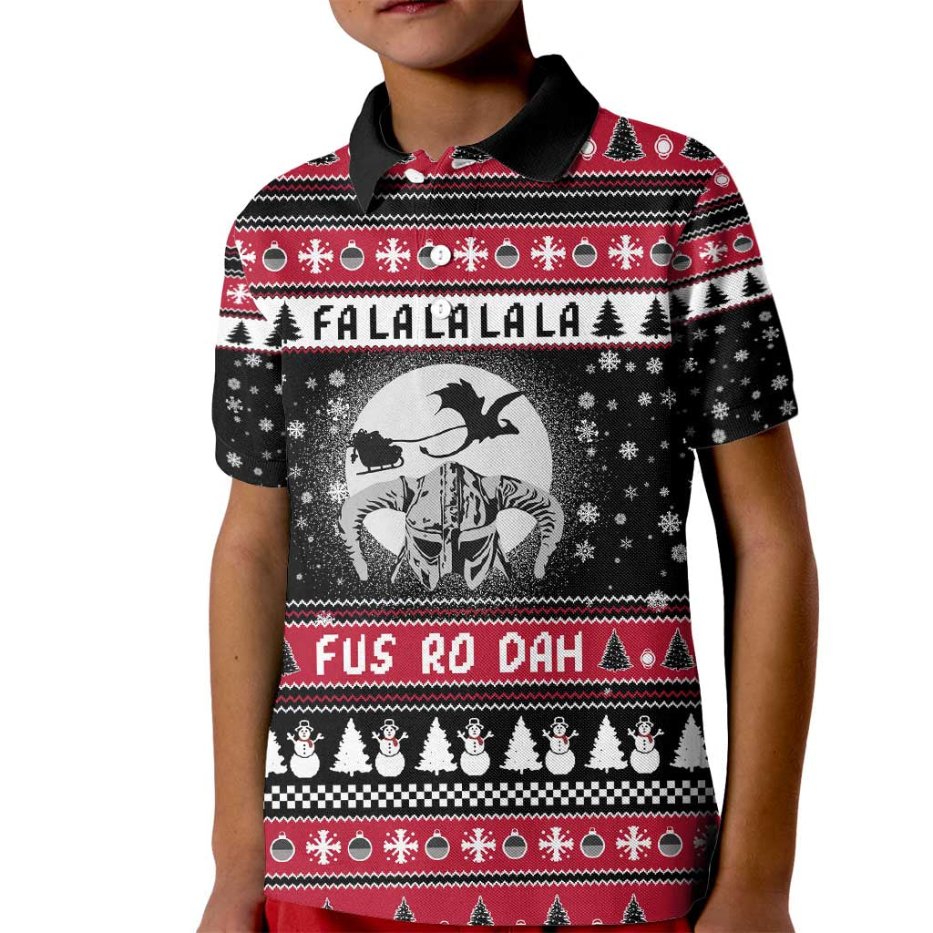 Fa La La La Snowman Tree Xmas Christmas Kid Polo Shirt Xmas Holiday Patterns - Wonder Print Shop