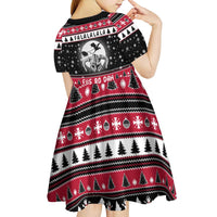 Fa La La La Snowman Tree Xmas Christmas Kid Short Sleeve Dress Xmas Holiday Patterns - Wonder Print Shop