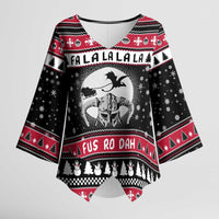 Fa La La La Snowman Tree Xmas Christmas Kimono Sleeve Blouse Xmas Holiday Patterns - Wonder Print Shop
