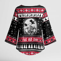 Fa La La La Snowman Tree Xmas Christmas Kimono Sleeve Blouse Xmas Holiday Patterns - Wonder Print Shop