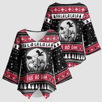 Fa La La La Snowman Tree Xmas Christmas Kimono Sleeve Blouse Xmas Holiday Patterns - Wonder Print Shop