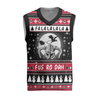 Fa La La La Snowman Tree Xmas Christmas Knitted V-Neck Vest Xmas Holiday Patterns - Wonder Print Shop