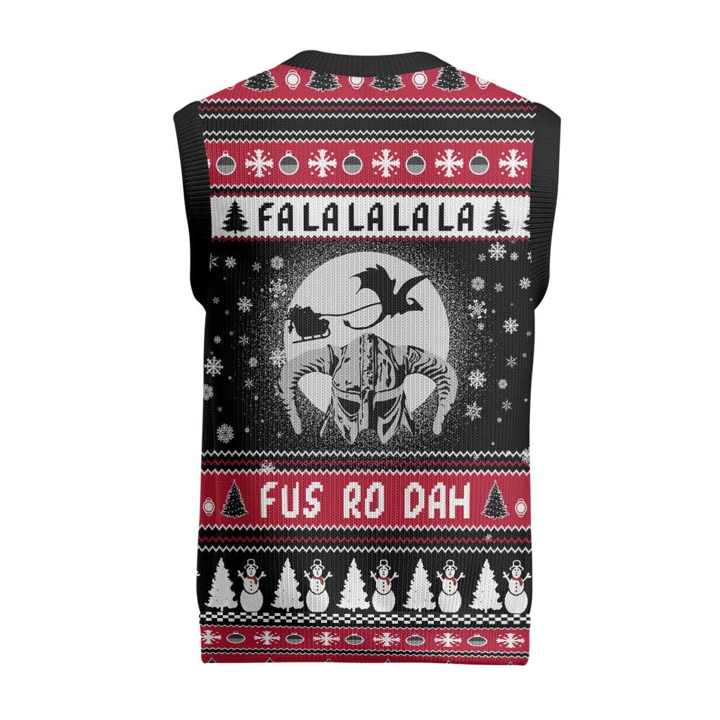 Fa La La La Snowman Tree Xmas Christmas Knitted V-Neck Vest Xmas Holiday Patterns - Wonder Print Shop