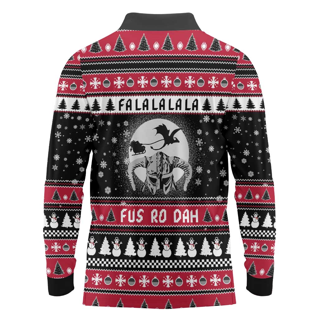 Fa La La La Snowman Tree Xmas Christmas Long Sleeve Polo Shirt Xmas Holiday Patterns - Wonder Print Shop