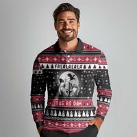 Fa La La La Snowman Tree Xmas Christmas Long Sleeve Polo Shirt Xmas Holiday Patterns - Wonder Print Shop