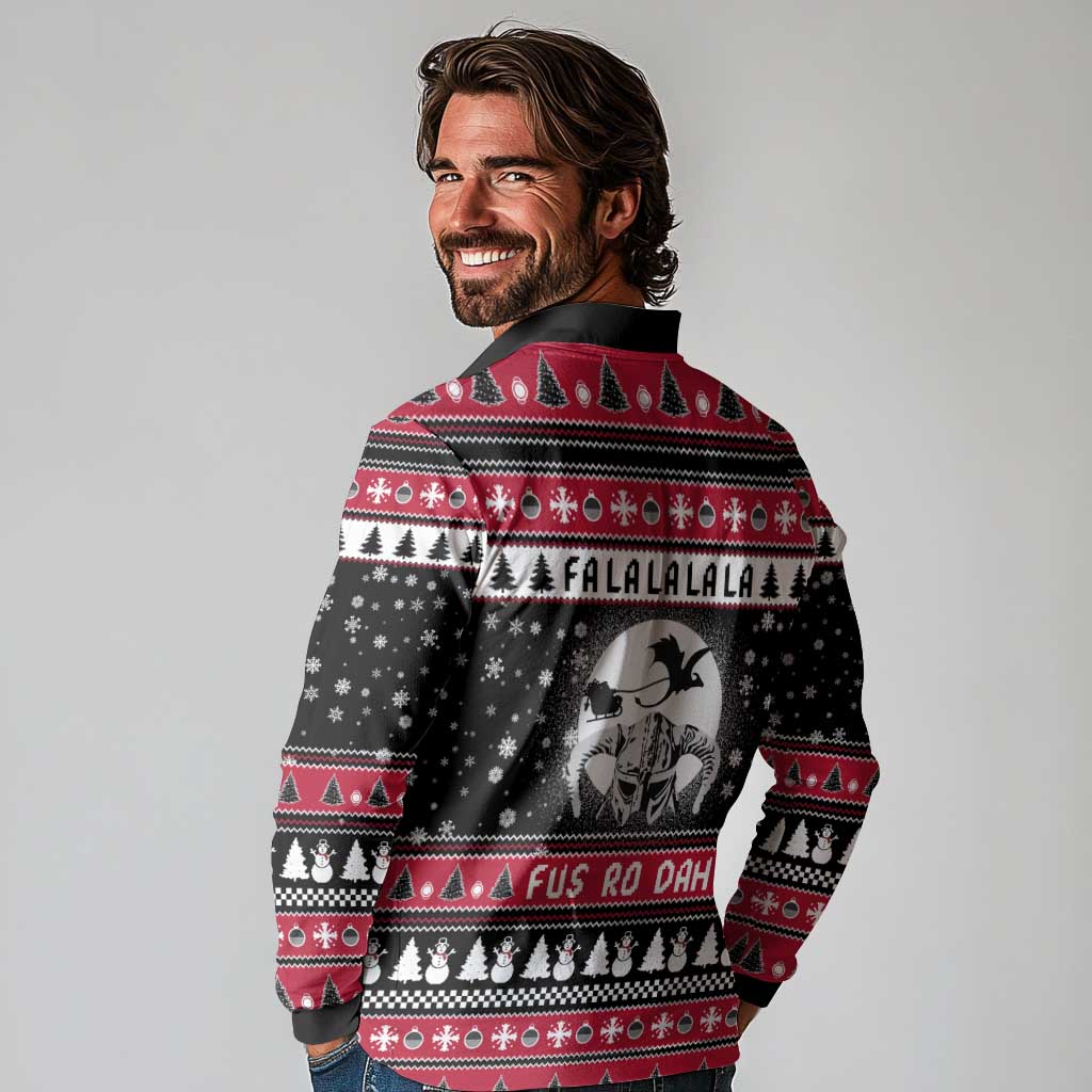 Fa La La La Snowman Tree Xmas Christmas Long Sleeve Polo Shirt Xmas Holiday Patterns - Wonder Print Shop