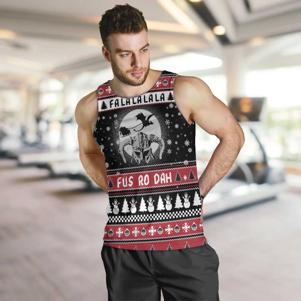 Fa La La La Snowman Tree Xmas Christmas Men Tank Top Xmas Holiday Patterns - Wonder Print Shop