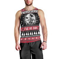 Fa La La La Snowman Tree Xmas Christmas Men Tank Top Xmas Holiday Patterns - Wonder Print Shop