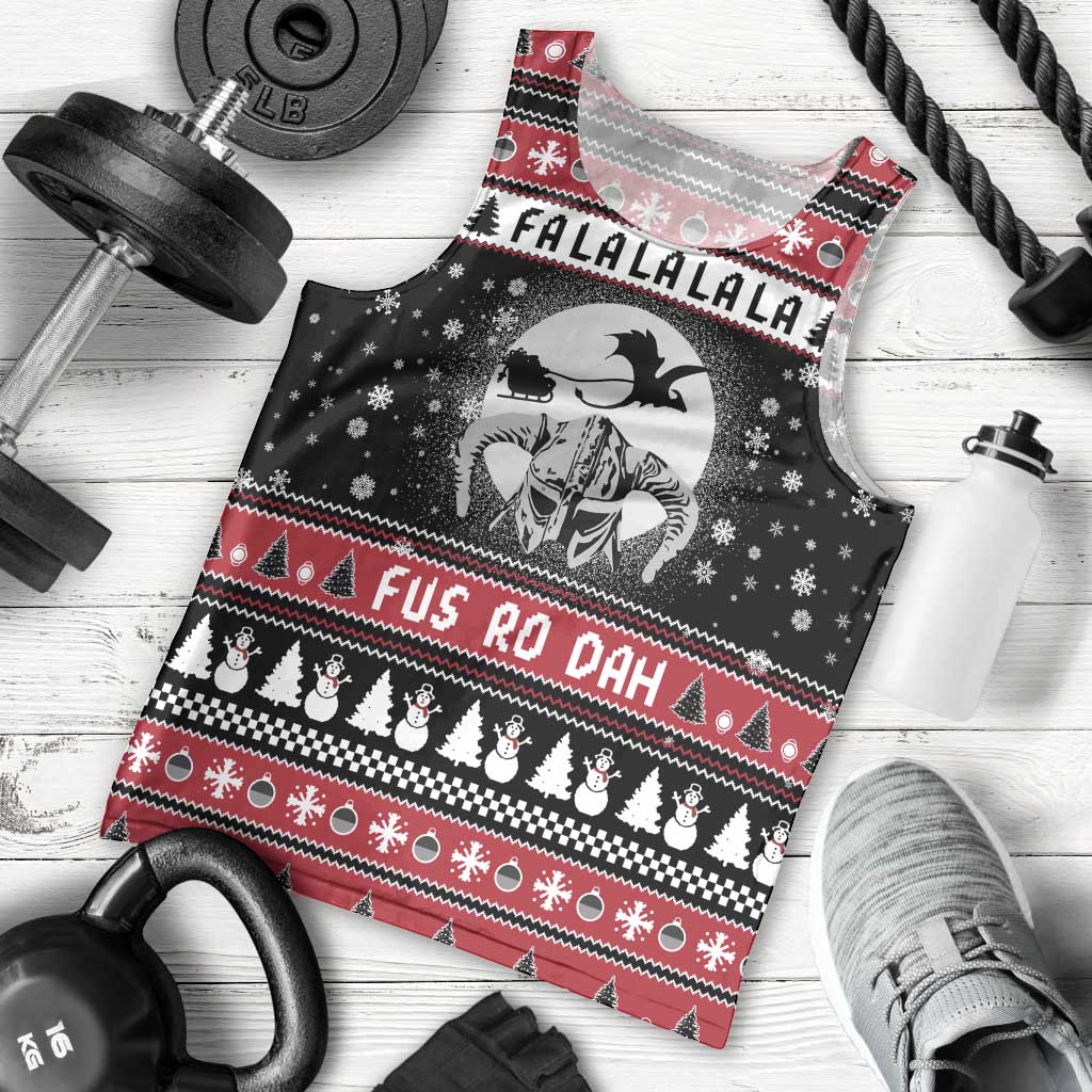 Fa La La La Snowman Tree Xmas Christmas Men Tank Top Xmas Holiday Patterns - Wonder Print Shop