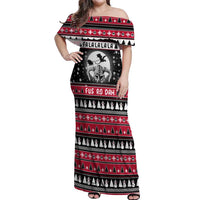 Fa La La La Snowman Tree Xmas Christmas Off Shoulder Maxi Dress Xmas Holiday Patterns - Wonder Print Shop