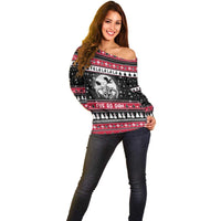 Fa La La La Snowman Tree Xmas Christmas Off Shoulder Sweater Xmas Holiday Patterns - undefined