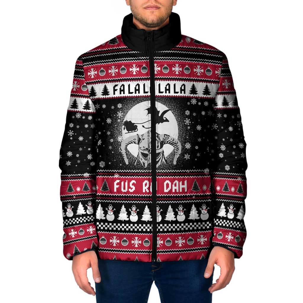 Fa La La La Snowman Tree Xmas Christmas Padded Jacket Xmas Holiday Patterns - Wonder Print Shop