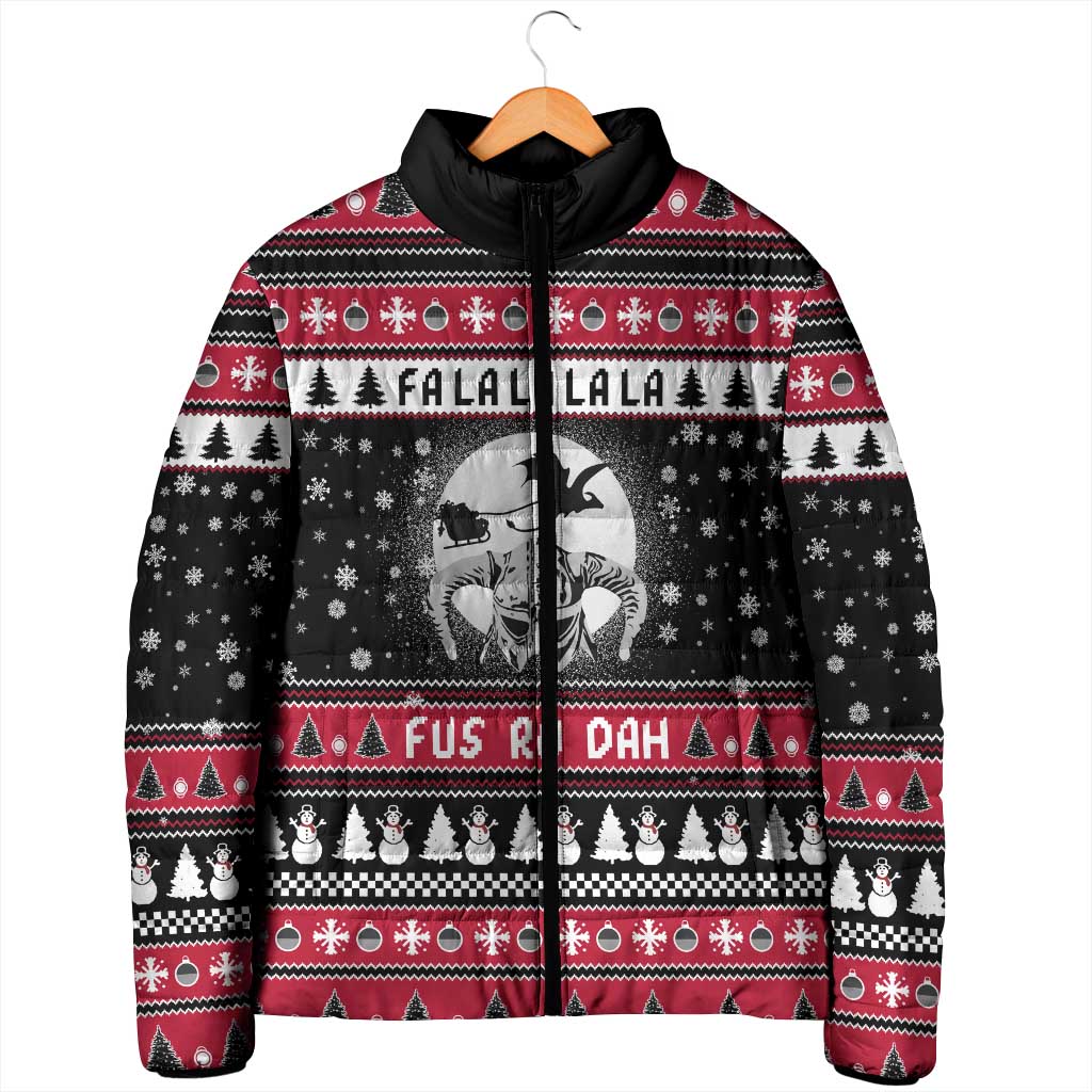 Fa La La La Snowman Tree Xmas Christmas Padded Jacket Xmas Holiday Patterns - Wonder Print Shop