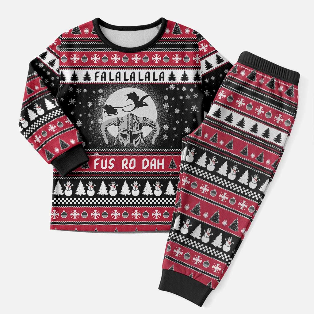 Fa La La La Snowman Tree Xmas Christmas Pajama Set Xmas Holiday Patterns - Wonder Print Shop