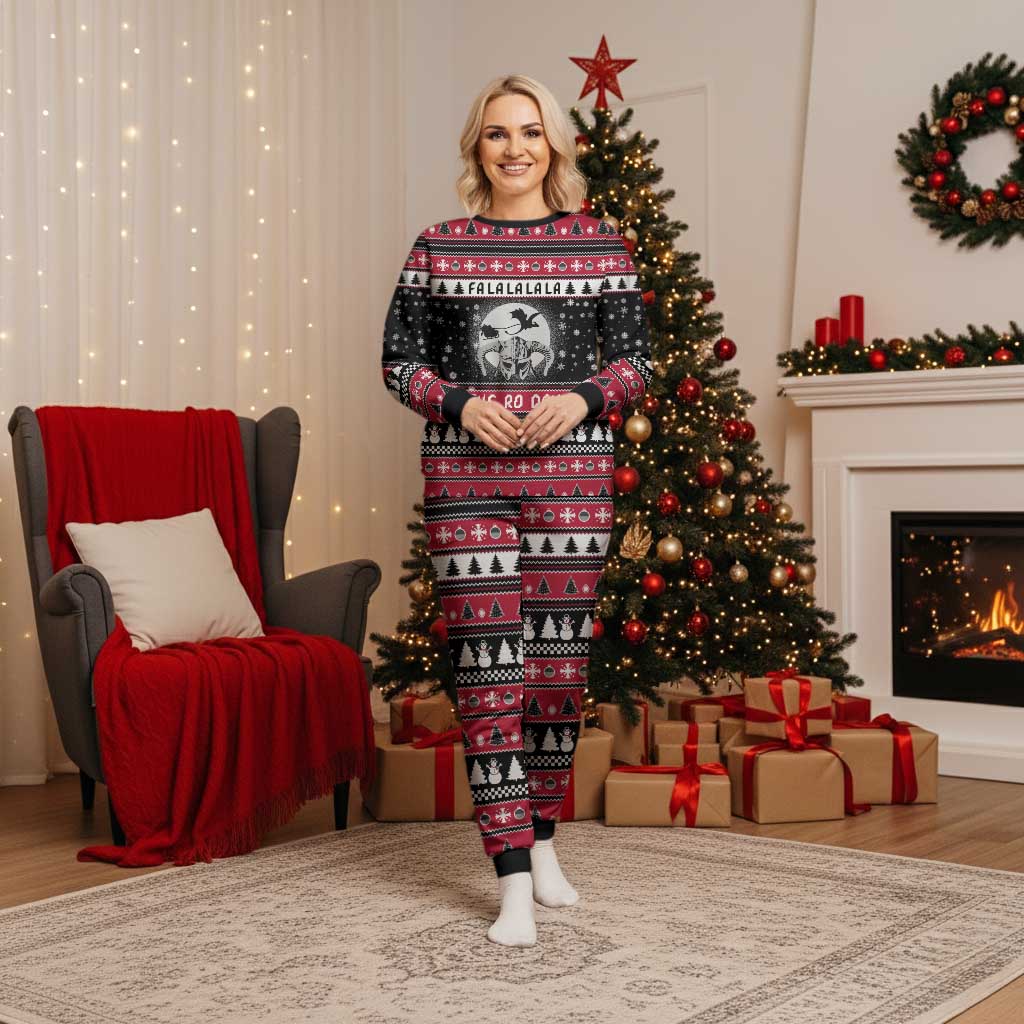 Fa La La La Snowman Tree Xmas Christmas Pajama Set Xmas Holiday Patterns - Wonder Print Shop