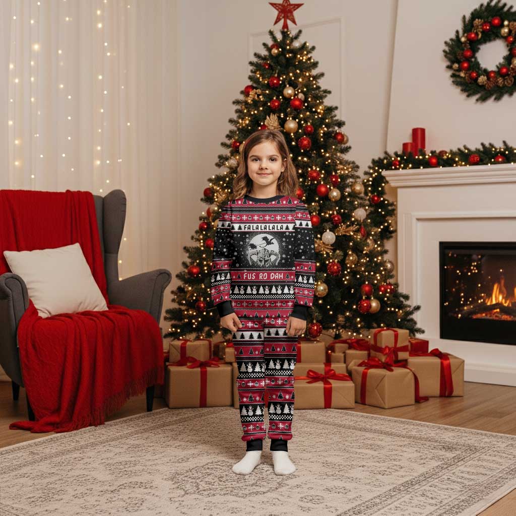 Fa La La La Snowman Tree Xmas Christmas Pajama Set Xmas Holiday Patterns - Wonder Print Shop