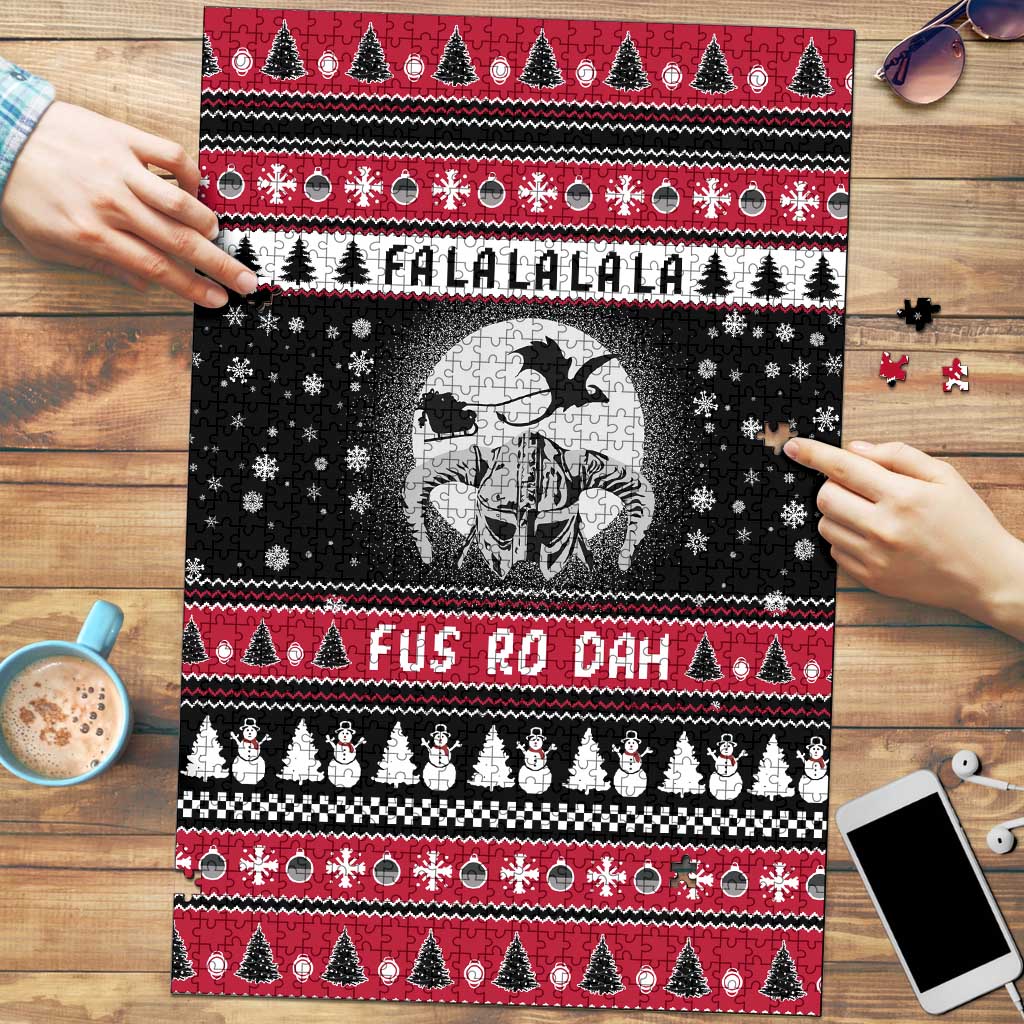 Fa La La La Snowman Tree Xmas Christmas Puzzle Xmas Holiday Patterns - Wonder Print Shop