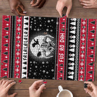 Fa La La La Snowman Tree Xmas Christmas Puzzle Xmas Holiday Patterns - Wonder Print Shop