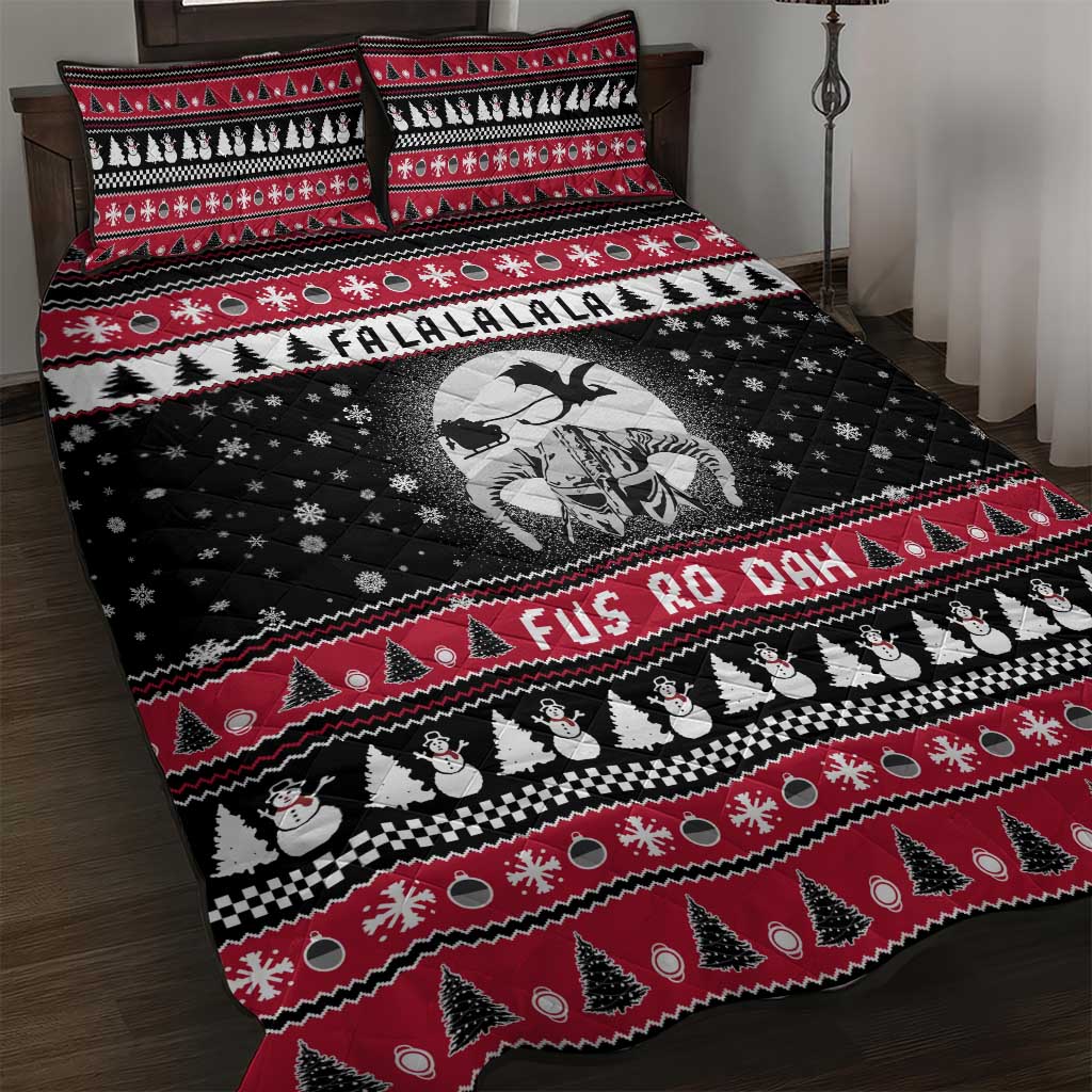 Fa La La La Snowman Tree Xmas Christmas Quilt Bed Set Xmas Holiday Patterns - Wonder Print Shop