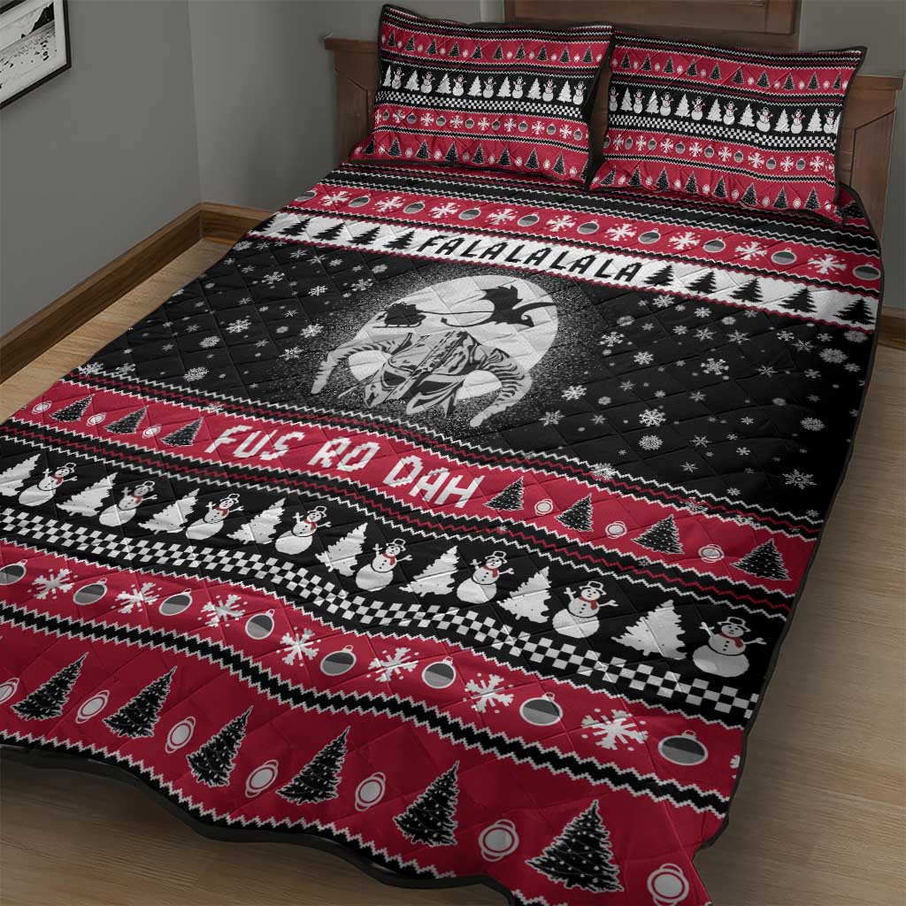 Fa La La La Snowman Tree Xmas Christmas Quilt Bed Set Xmas Holiday Patterns - Wonder Print Shop