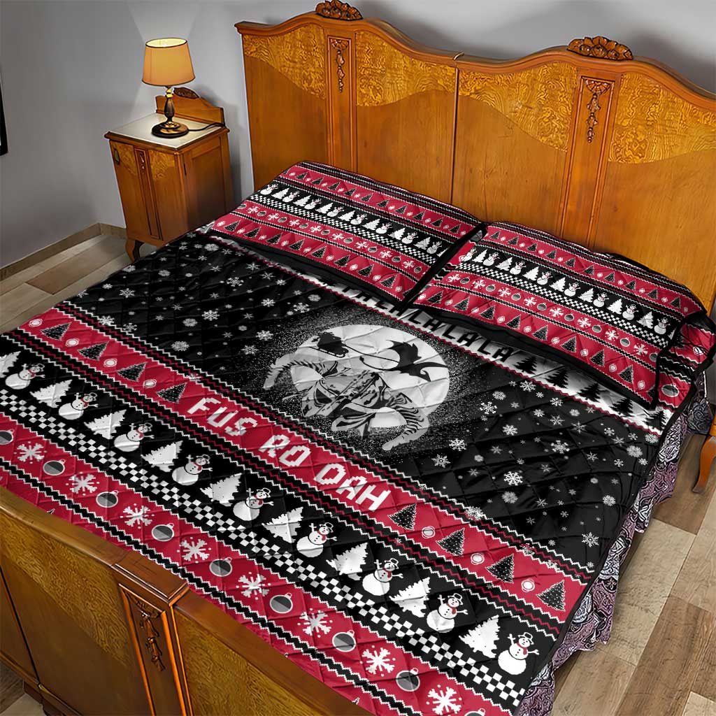 Fa La La La Snowman Tree Xmas Christmas Quilt Bed Set Xmas Holiday Patterns - Wonder Print Shop