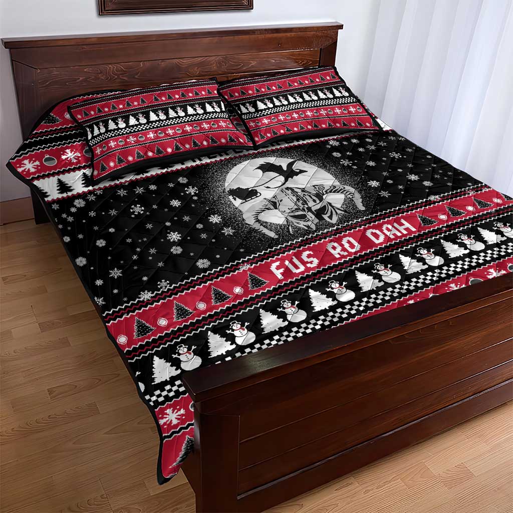 Fa La La La Snowman Tree Xmas Christmas Quilt Bed Set Xmas Holiday Patterns - Wonder Print Shop