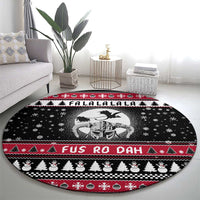 Fa La La La Snowman Tree Xmas Christmas Round Carpet Xmas Holiday Patterns - Wonder Print Shop