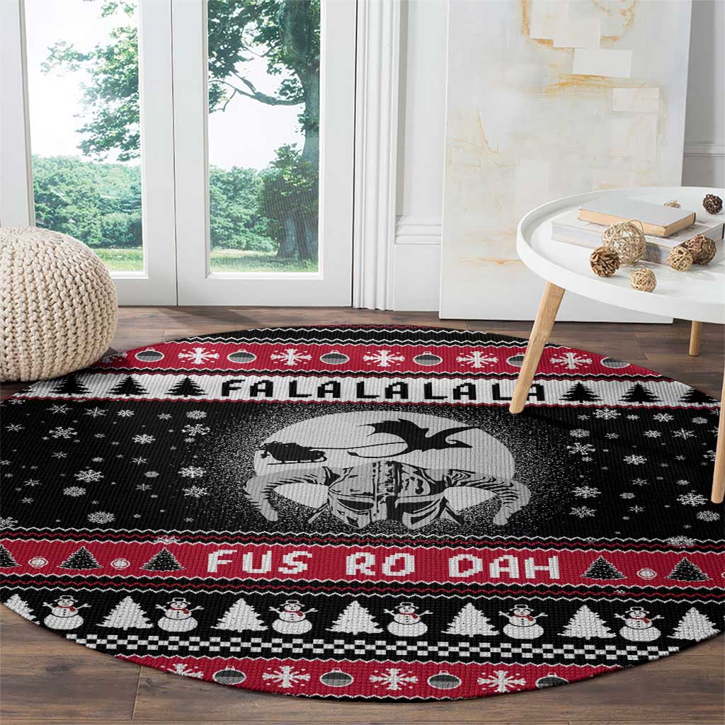 Fa La La La Snowman Tree Xmas Christmas Round Carpet Xmas Holiday Patterns - Wonder Print Shop