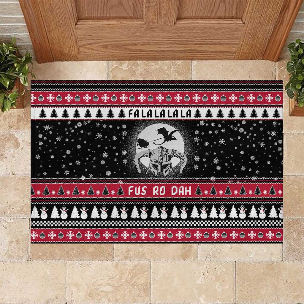 Fa La La La Snowman Tree Xmas Christmas Rubber Doormat Xmas Holiday Patterns - Wonder Print Shop