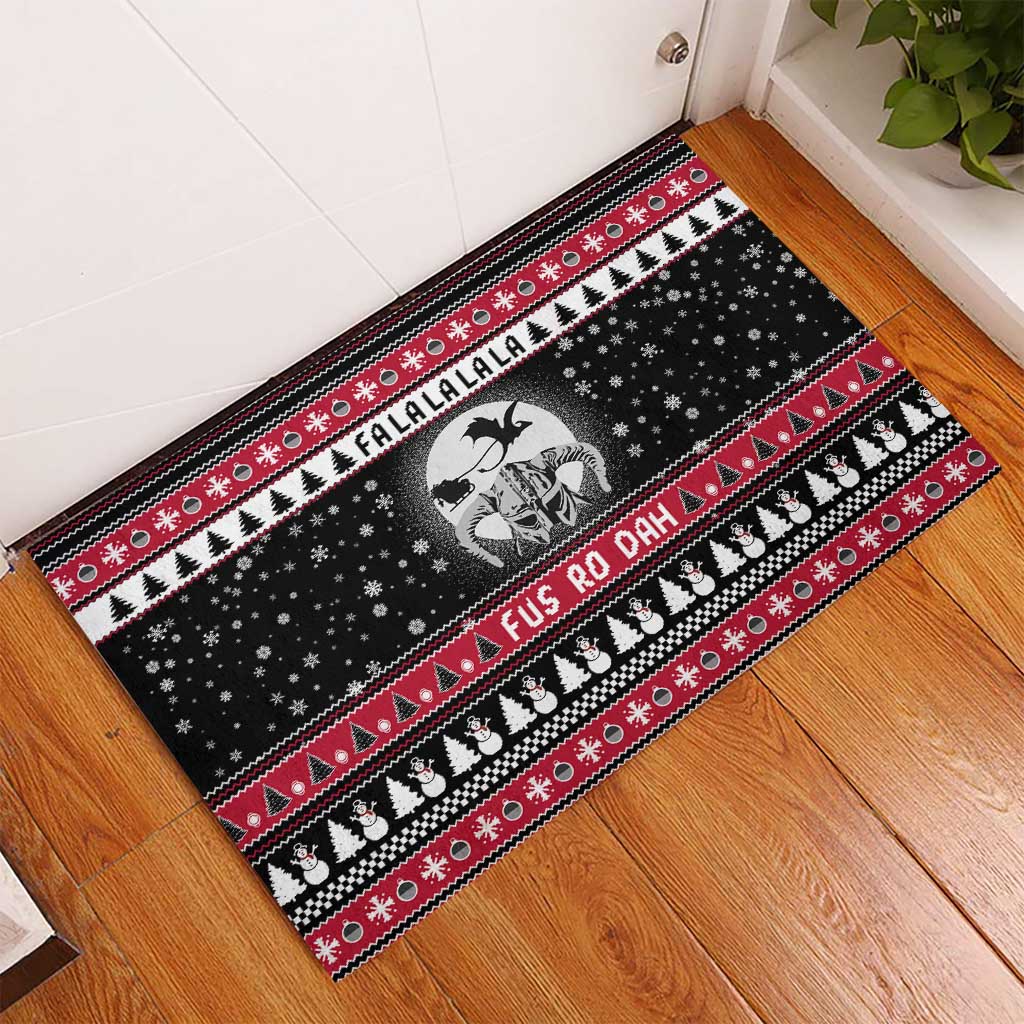 Fa La La La Snowman Tree Xmas Christmas Rubber Doormat Xmas Holiday Patterns - Wonder Print Shop