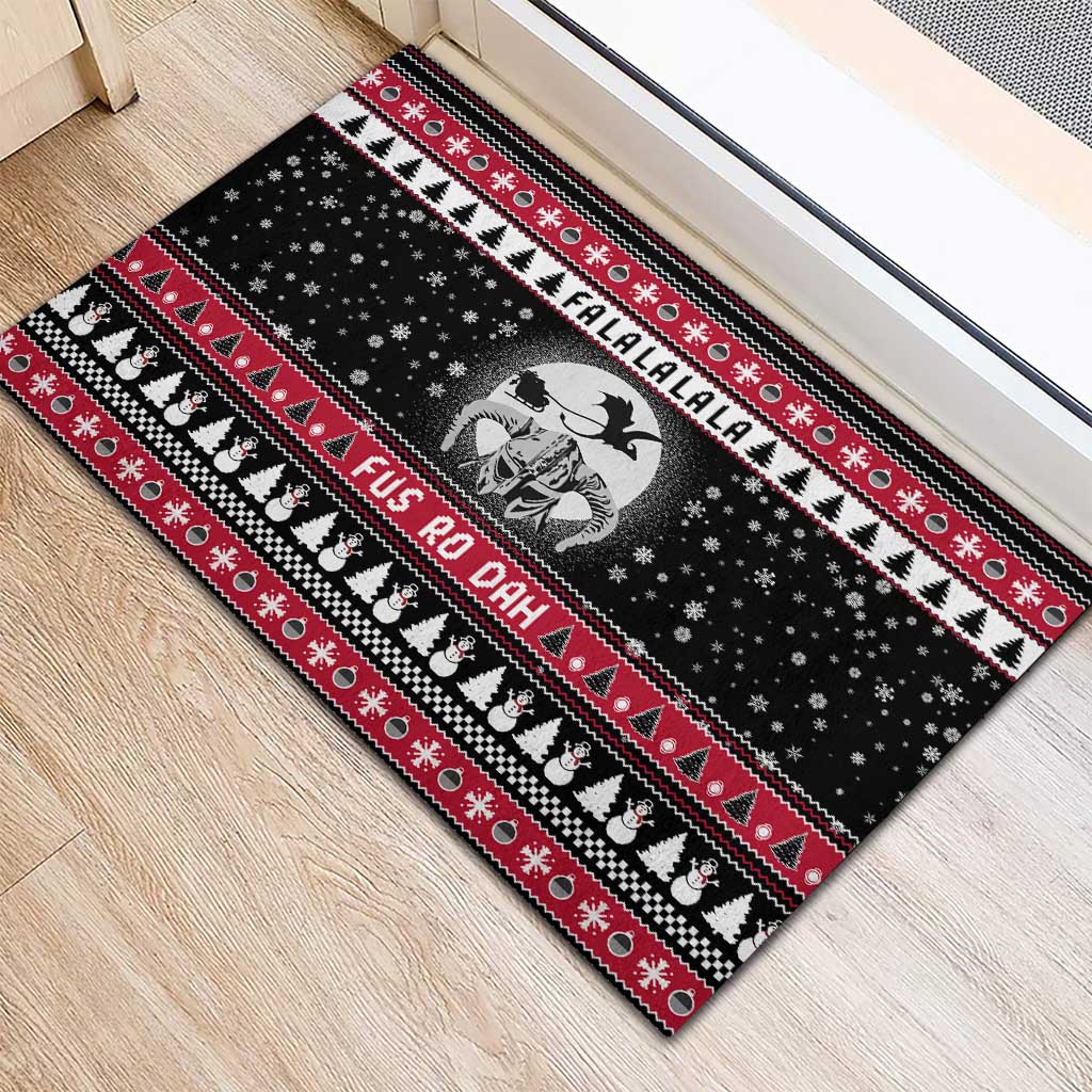 Fa La La La Snowman Tree Xmas Christmas Rubber Doormat Xmas Holiday Patterns - Wonder Print Shop