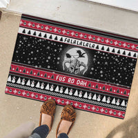 Fa La La La Snowman Tree Xmas Christmas Rubber Doormat Xmas Holiday Patterns - Wonder Print Shop