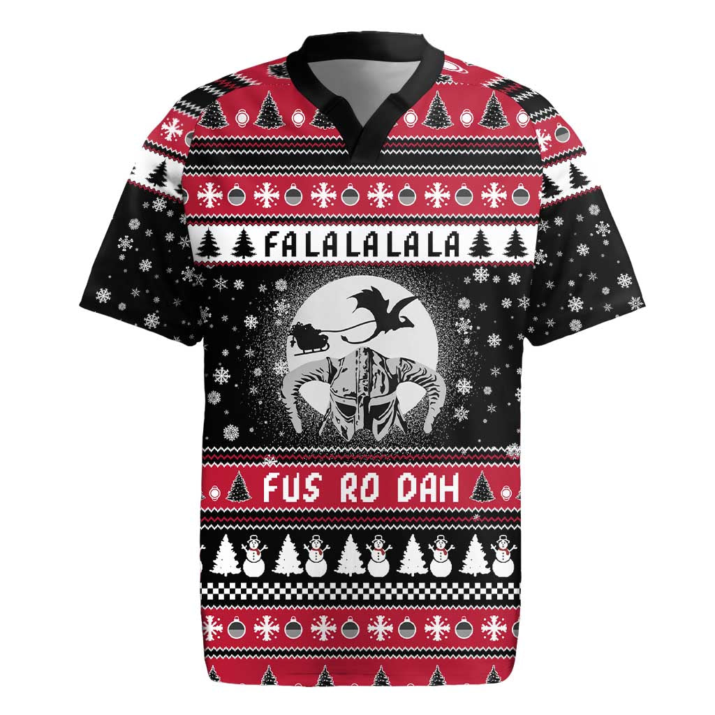 Fa La La La Snowman Tree Xmas Christmas Rugby Jersey Xmas Holiday Patterns - Wonder Print Shop