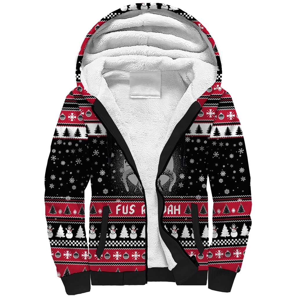 Fa La La La Snowman Tree Xmas Christmas Sherpa Hoodie Xmas Holiday Patterns - Wonder Print Shop