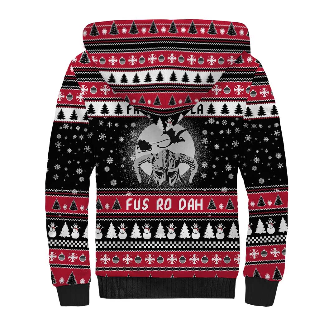 Fa La La La Snowman Tree Xmas Christmas Sherpa Hoodie Xmas Holiday Patterns - Wonder Print Shop