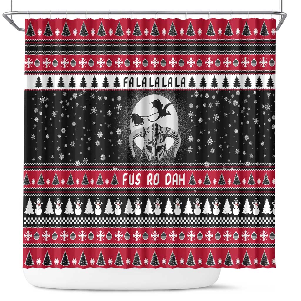 Fa La La La Snowman Tree Xmas Christmas Shower Curtain Xmas Holiday Patterns - Wonder Print Shop