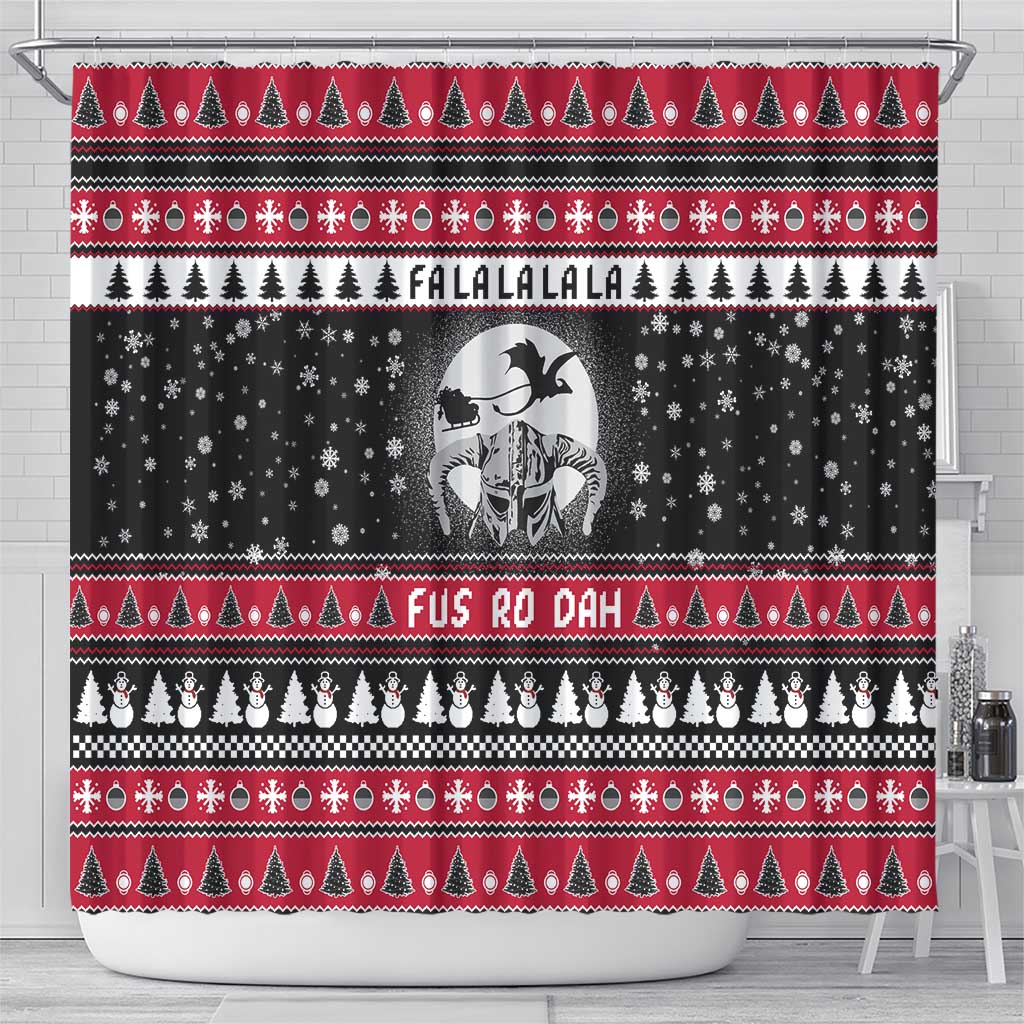 Fa La La La Snowman Tree Xmas Christmas Shower Curtain Xmas Holiday Patterns - Wonder Print Shop