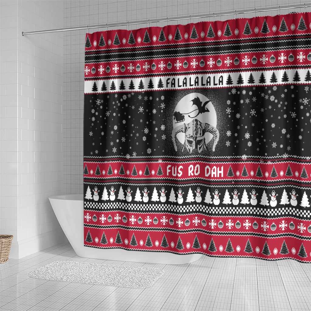Fa La La La Snowman Tree Xmas Christmas Shower Curtain Xmas Holiday Patterns - Wonder Print Shop