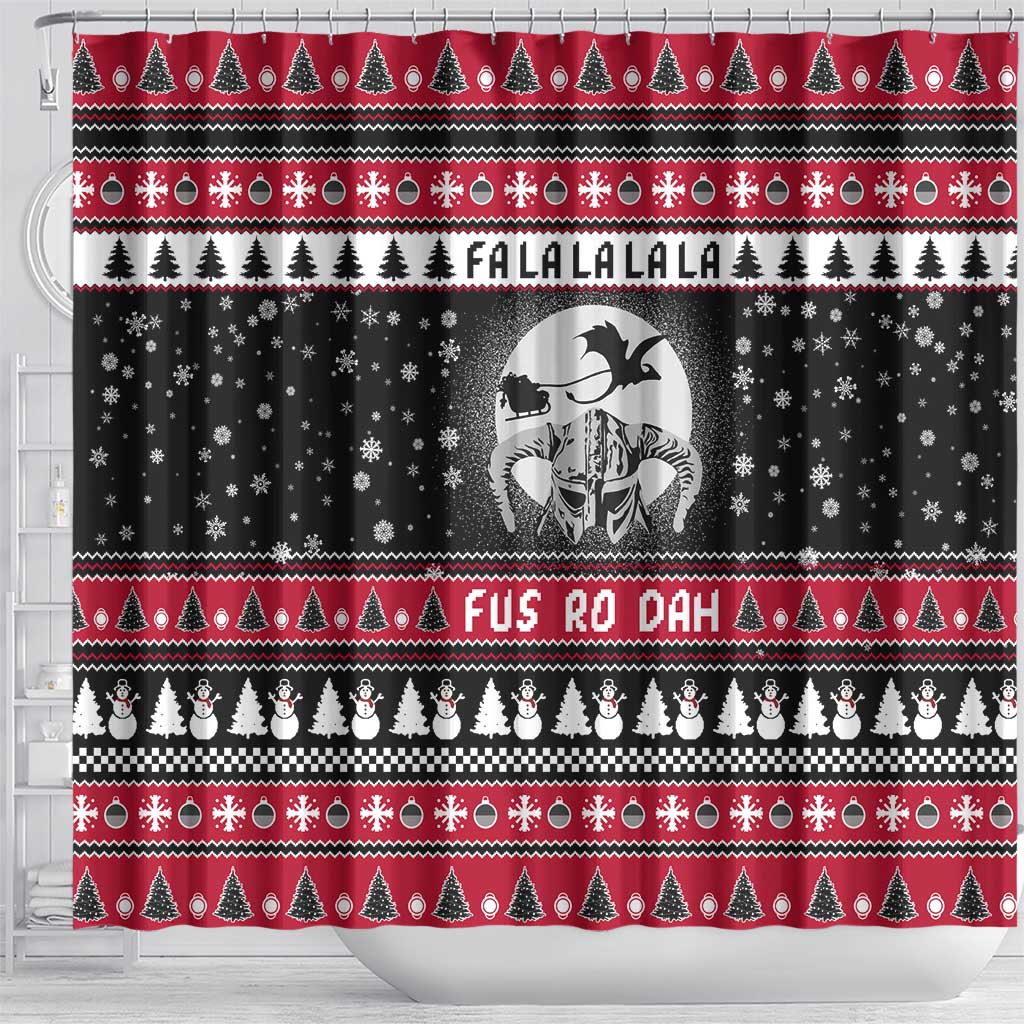 Fa La La La Snowman Tree Xmas Christmas Shower Curtain Xmas Holiday Patterns - Wonder Print Shop