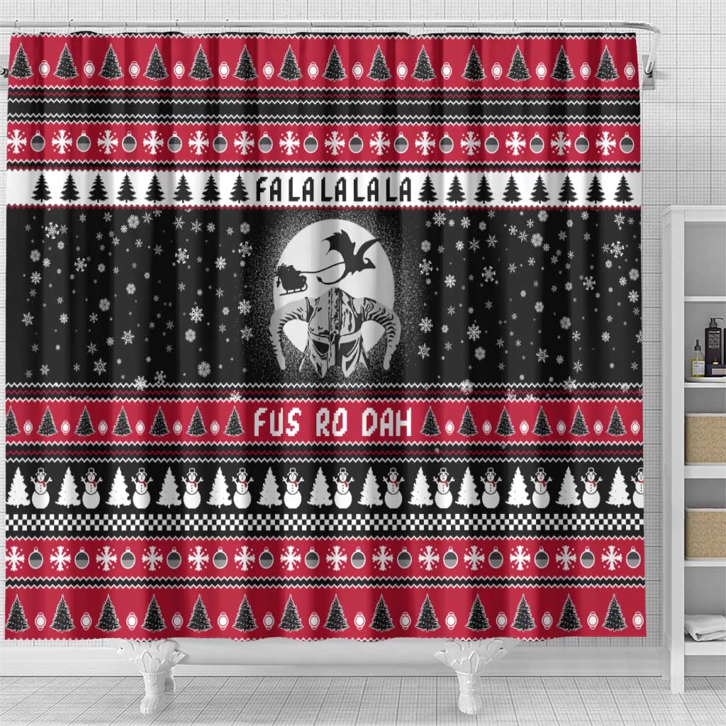 Fa La La La Snowman Tree Xmas Christmas Shower Curtain Xmas Holiday Patterns - Wonder Print Shop